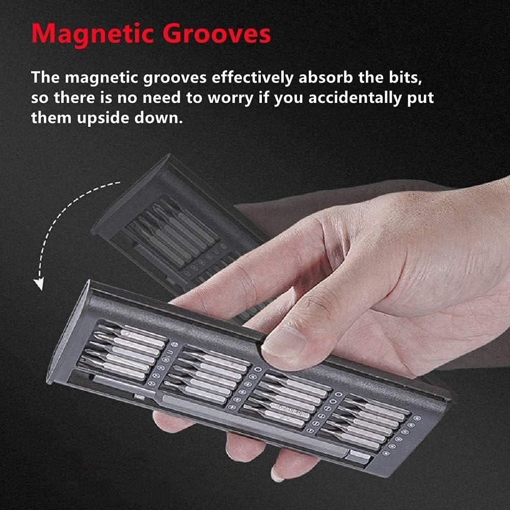 Screwdriver 24 In 1 Mini Precision Screwdriver Set with Magnetic Head with Magnetic Head & S2 Steel Bits- Black
