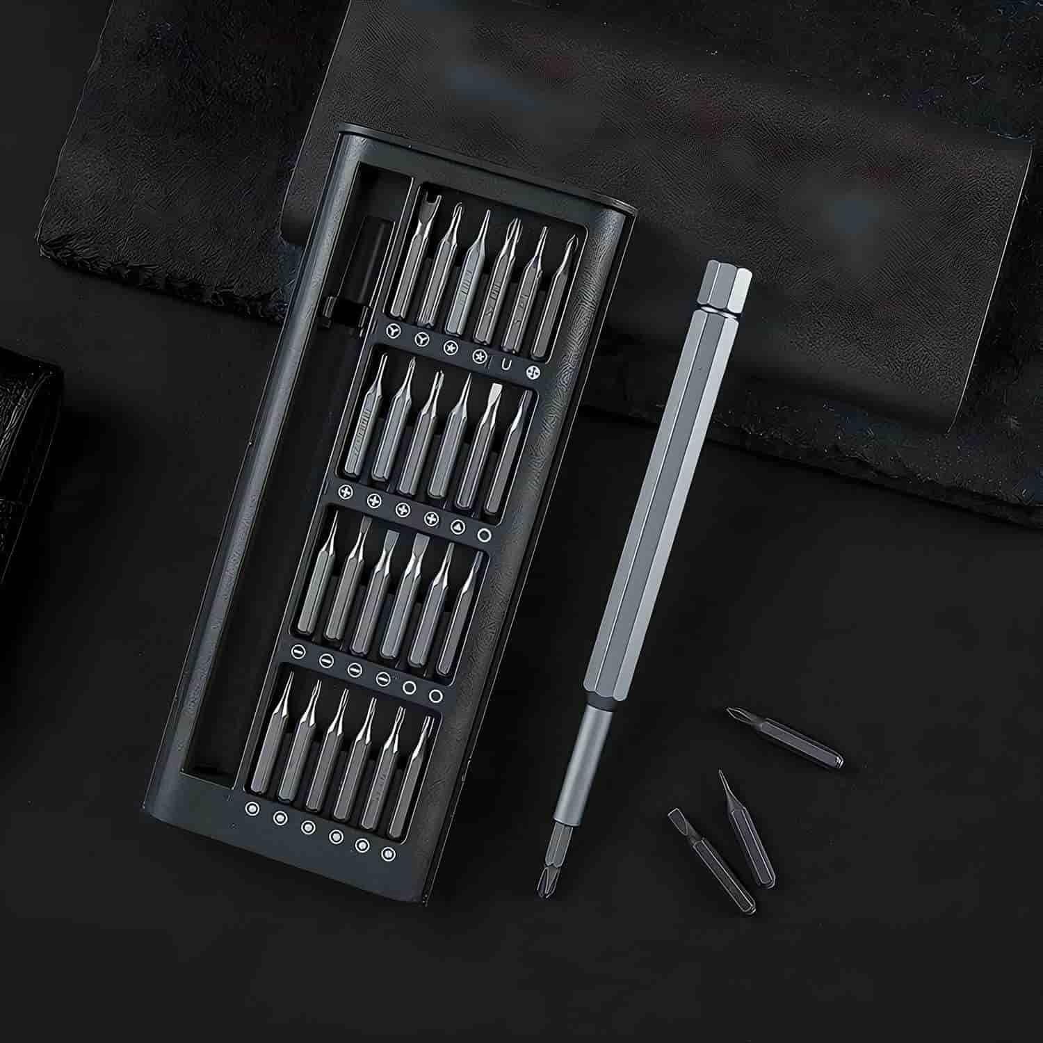 Screwdriver 24 In 1 Mini Precision Screwdriver Set with Magnetic Head with Magnetic Head & S2 Steel Bits- Black