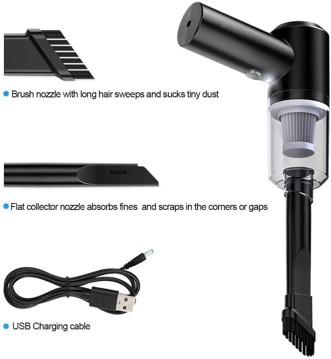 Vacuum Cleaner for Car | USB Rechargeable Wireless Vacuum Cleaner Traveling, Camping Reusable, Portable, Rechargeable