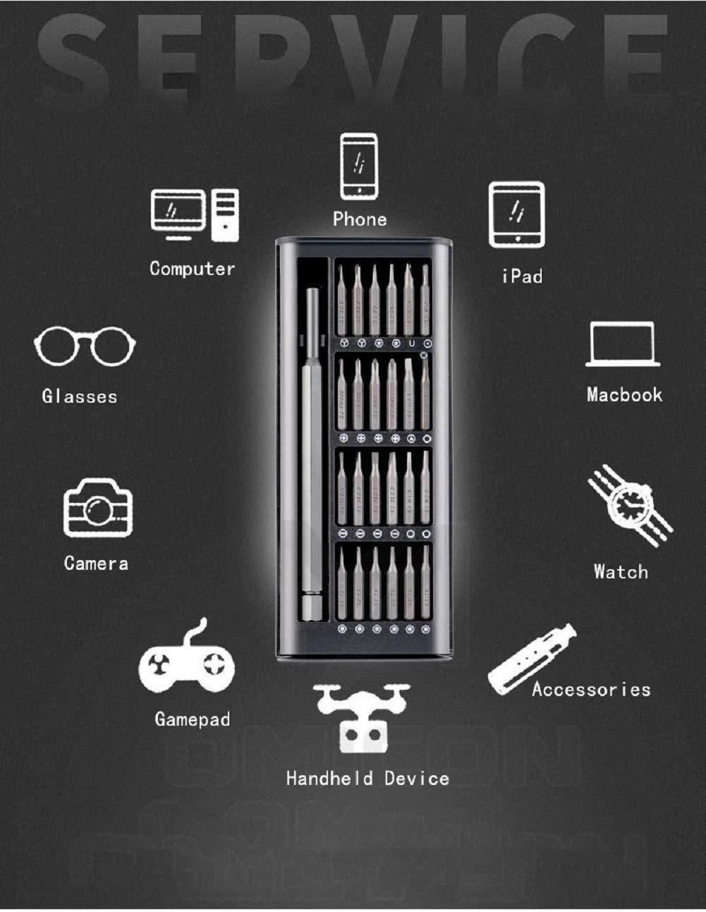 Screwdriver 24 In 1 Mini Precision Screwdriver Set with Magnetic Head with Magnetic Head & S2 Steel Bits- Black