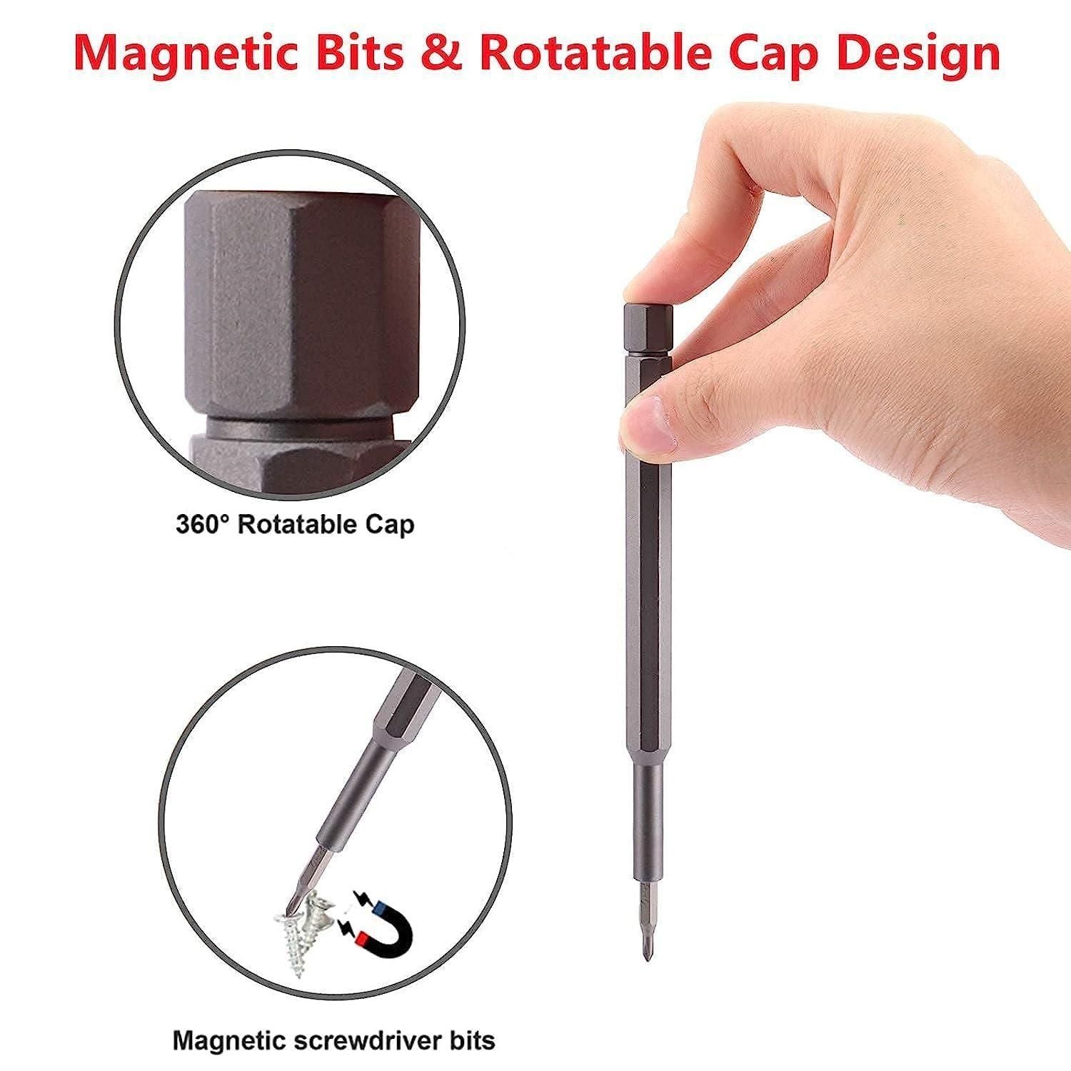 Screwdriver 24 In 1 Mini Precision Screwdriver Set with Magnetic Head with Magnetic Head & S2 Steel Bits- Black