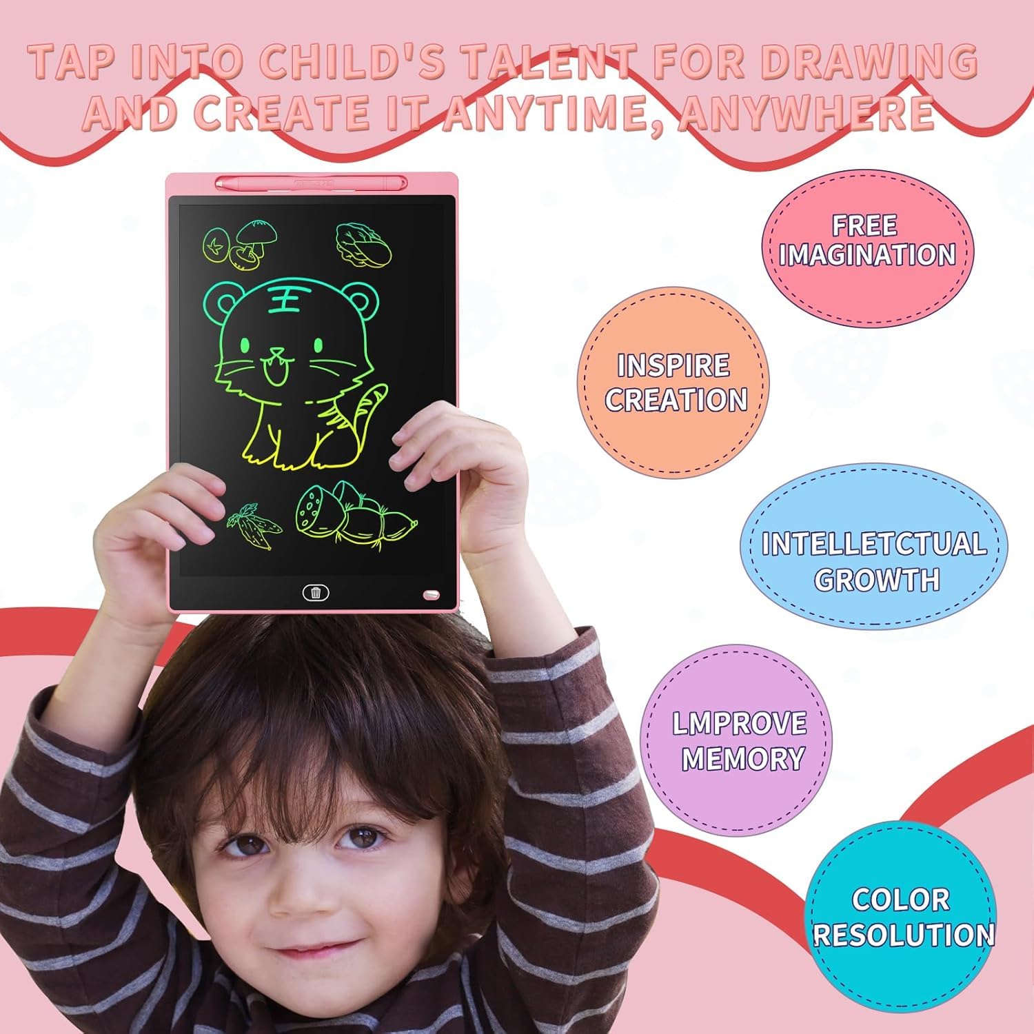 Re-Writable LCD Writing Pad with Screen (8.5-inch) for Drawing, Playing, Handwriting for Kids India's First Notepad!