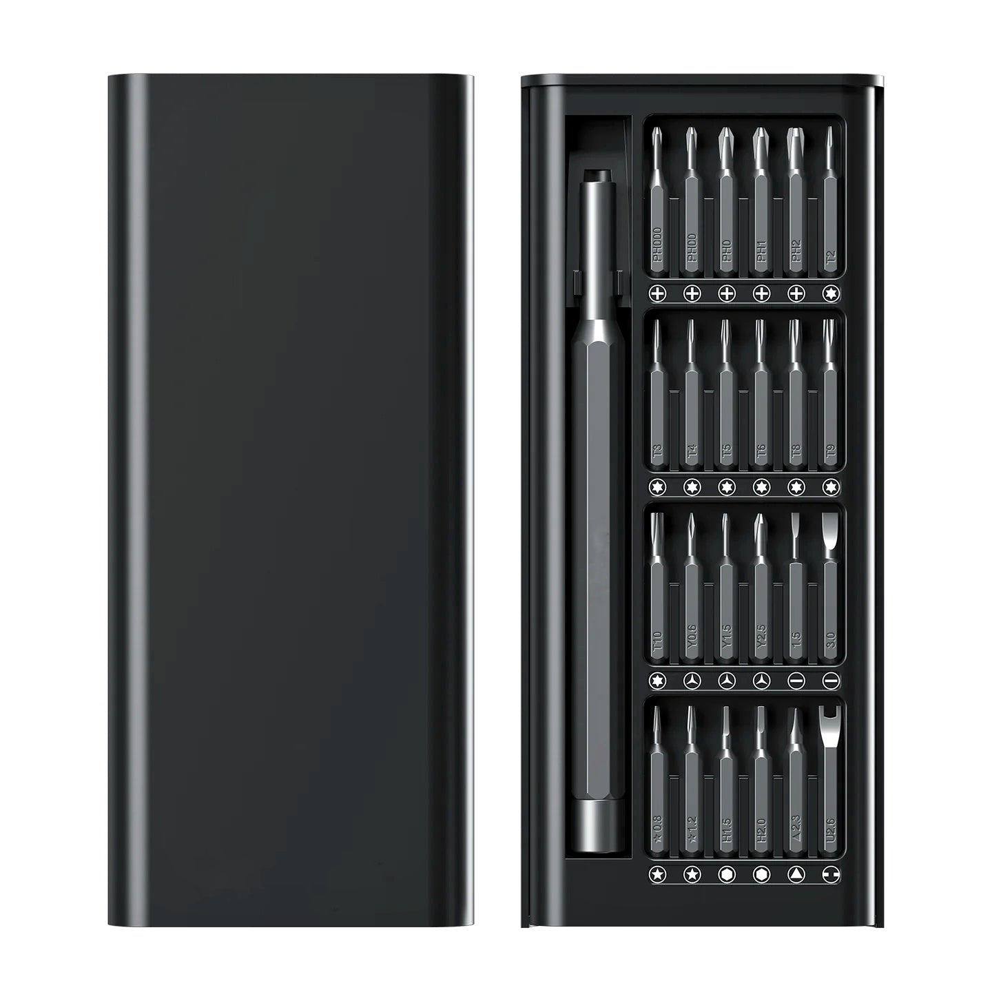 Screwdriver 24 In 1 Mini Precision Screwdriver Set with Magnetic Head with Magnetic Head & S2 Steel Bits- Black