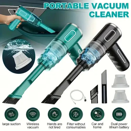 Vacuum Cleaner for Car | USB Rechargeable Wireless Vacuum Cleaner Traveling, Camping Reusable, Portable, Rechargeable