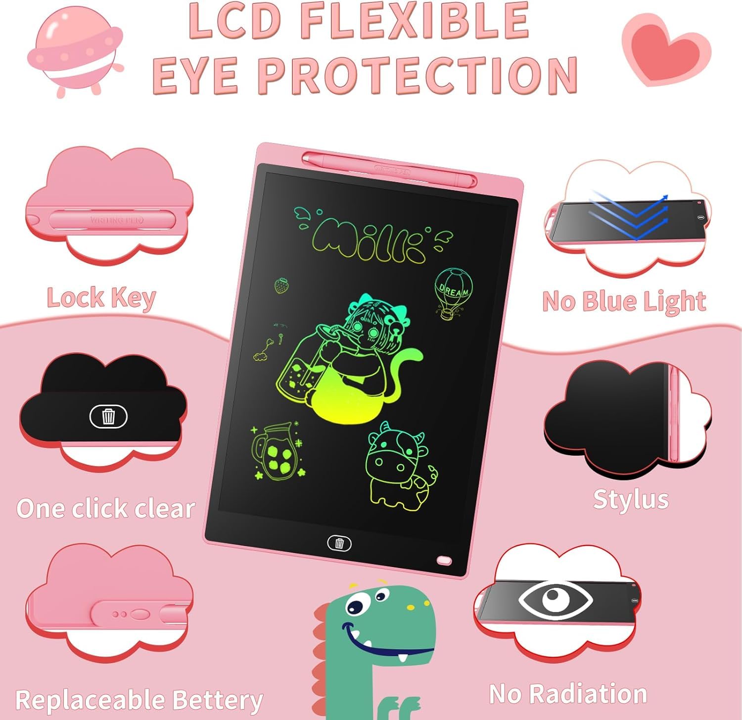 Re-Writable LCD Writing Pad with Screen (8.5-inch) for Drawing, Playing, Handwriting for Kids India's First Notepad!